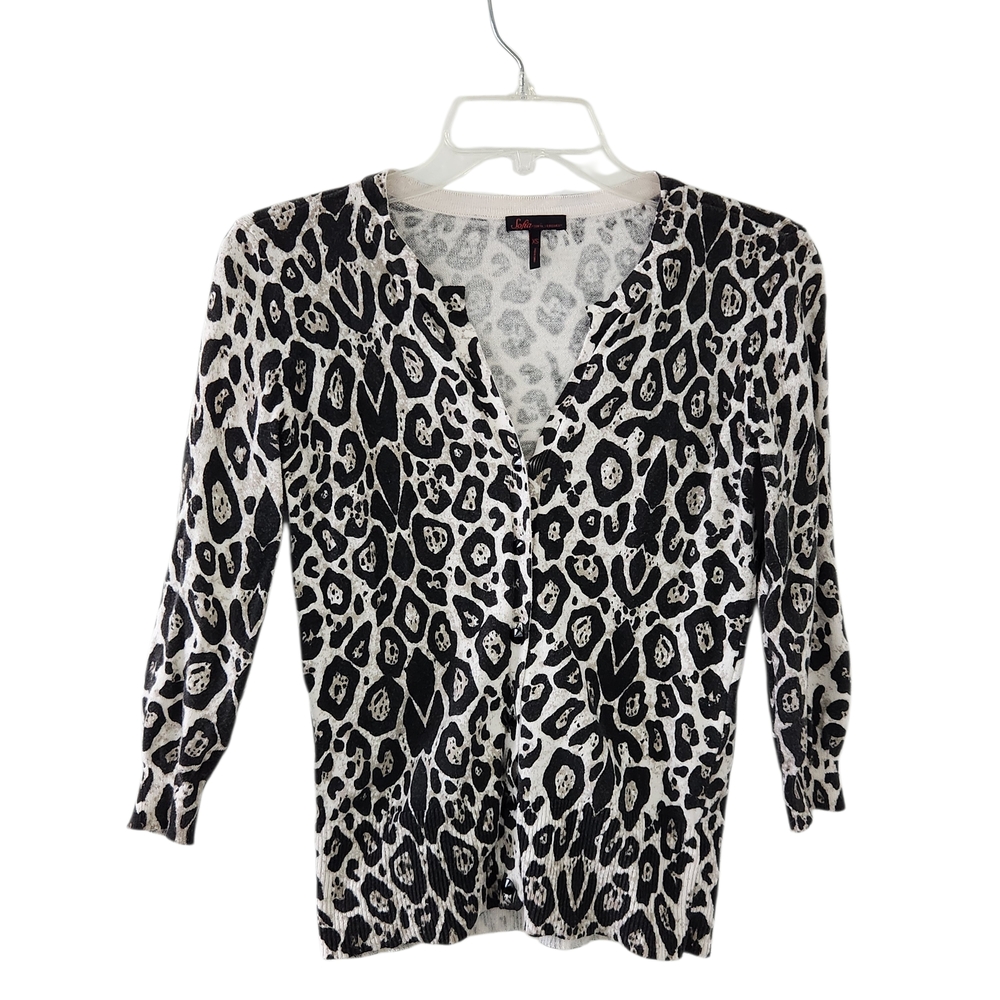 Sofia by Sofia Vergara Leopard Print Cardigan - Black and White XSmall Animal